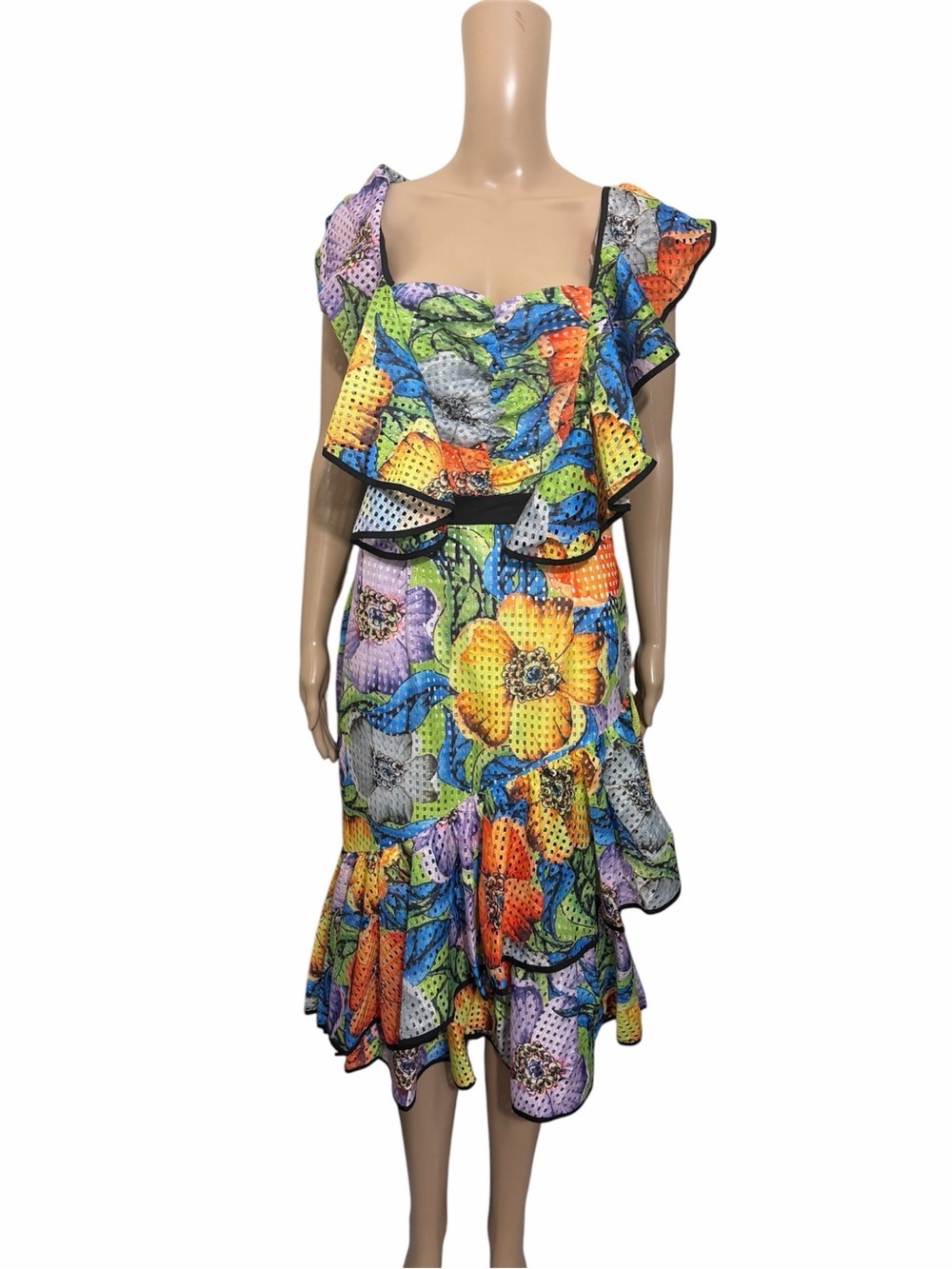 CQ by CQ Light Floral Slip Dress in Cream and Pastel Accents